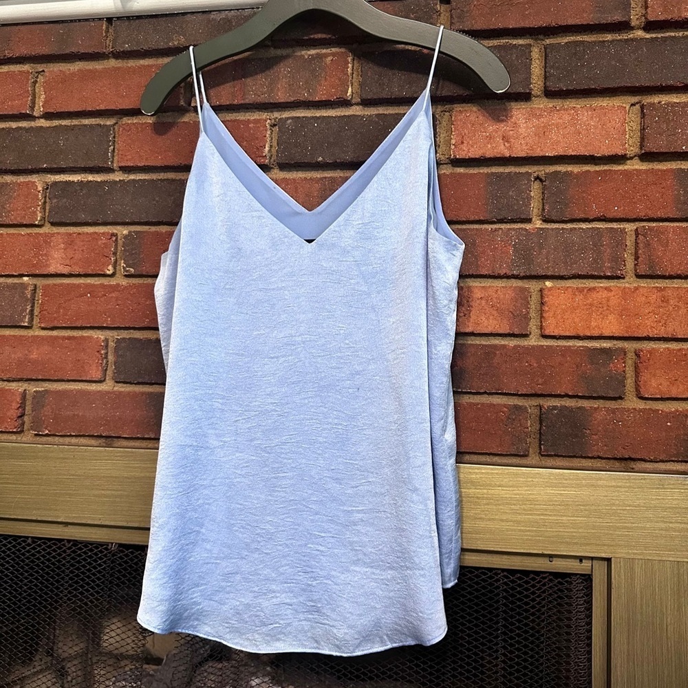 #8)  Express  light blue spaghetti top with line Size Medium never worn.